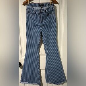 Judy Blue Striped Super Flare Jeans